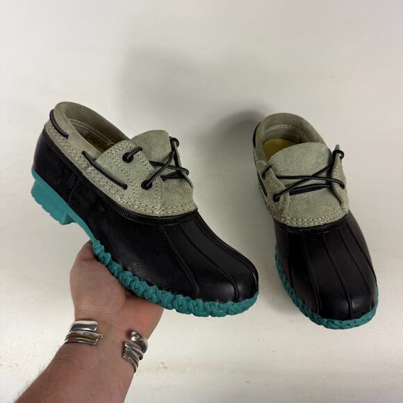 L.L. Bean Duck Boots Kids 6 Blue Lace-Up Suede Round Toe Waterproof Classic - Picture 1 of 10